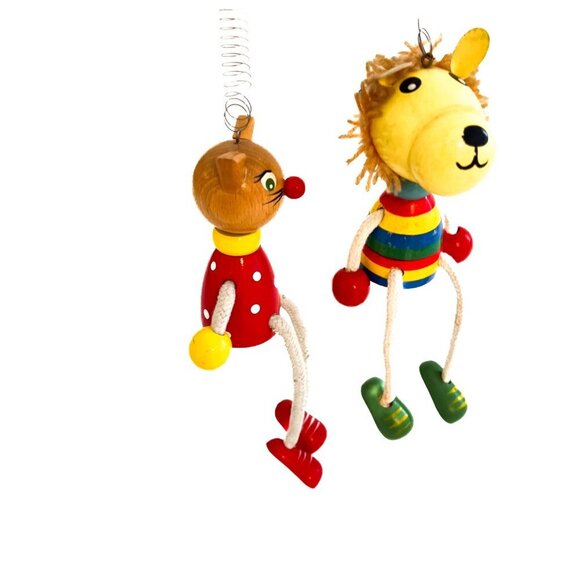 bino bouncy hanging wooden animals - Picture 3 of 7